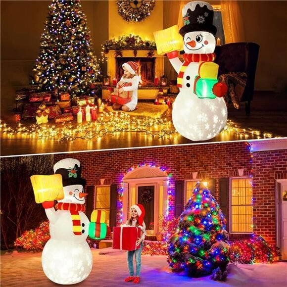 5.9FT Inflatable Snowman Christmas Decoration with LED Light and Music - Picture 6 of 6